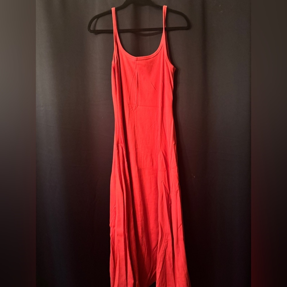 Old Navy Red Natural Fiber Ribbed Maxi Dress Size XL - Picture 2 of 6